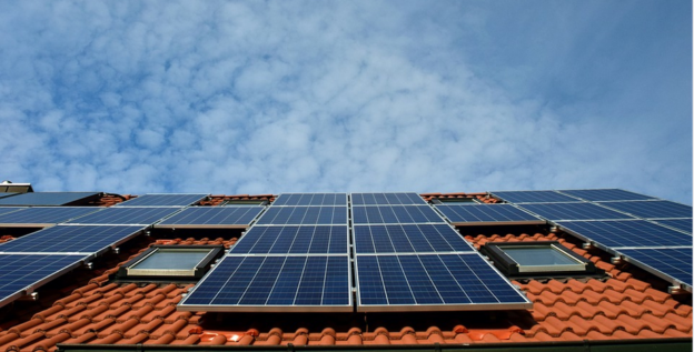 solar panels on a roof